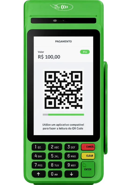 Maquininha T3 Smart Ton Mega+ com tela de pagamento Pix